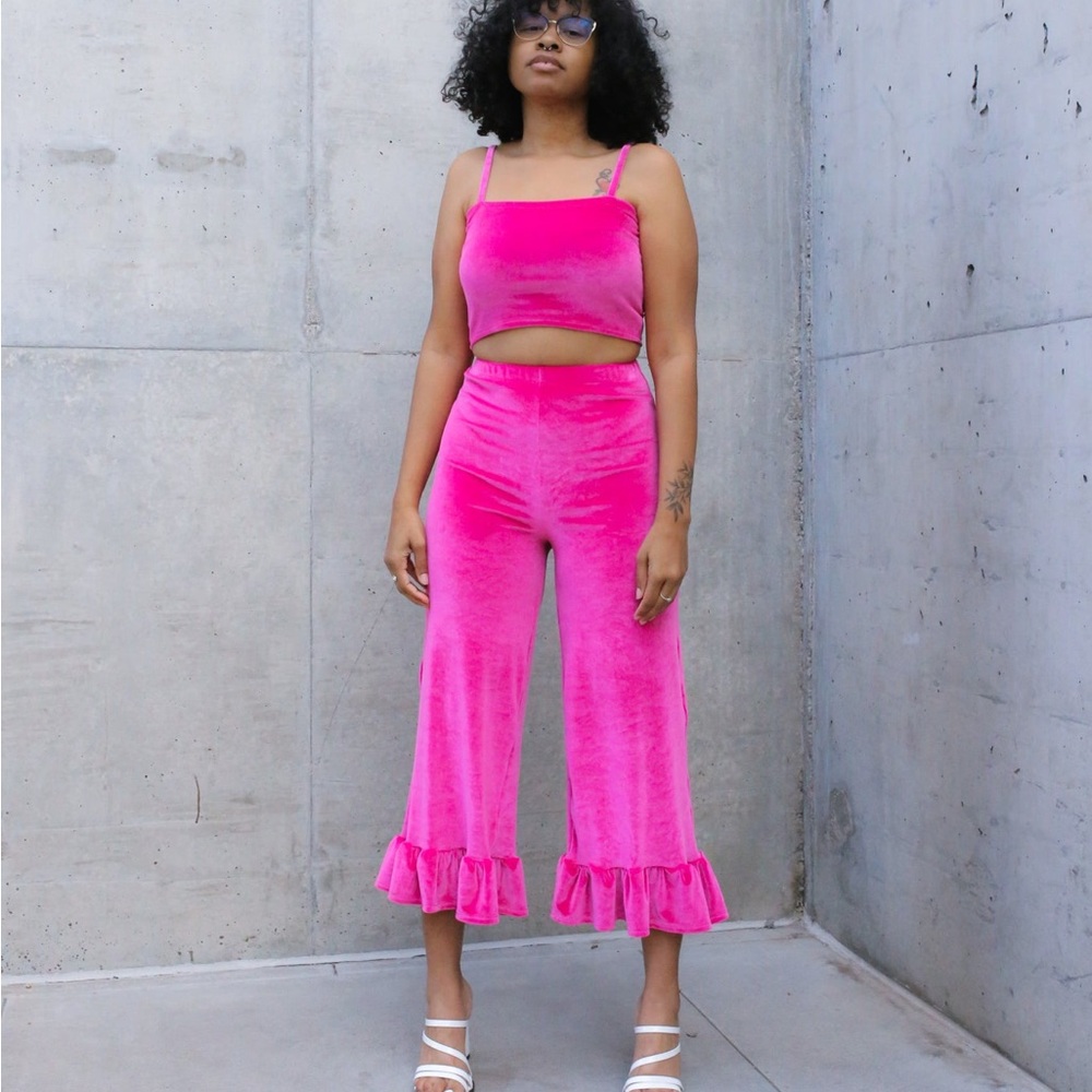 KS Garner Hot Pink Velvet Luna Matching Set